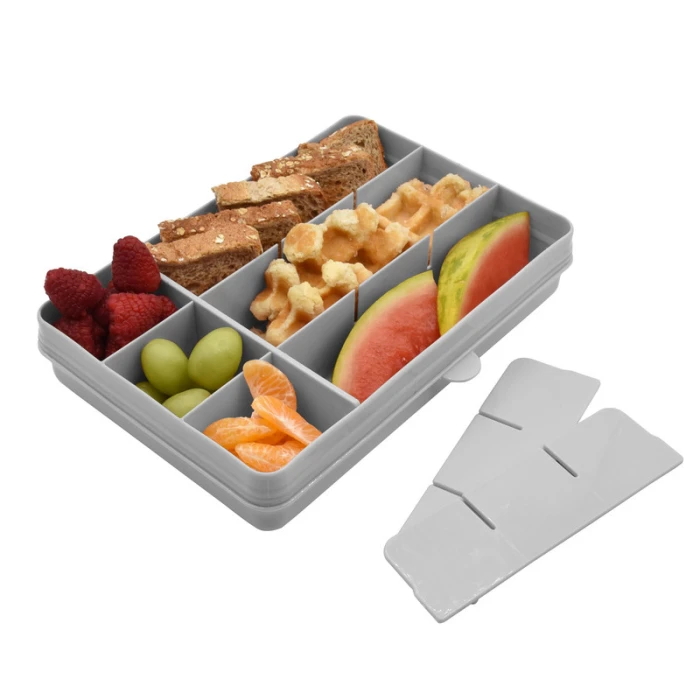 Melii Snackle Food Storage Container With Removable Divider Grey 4oz