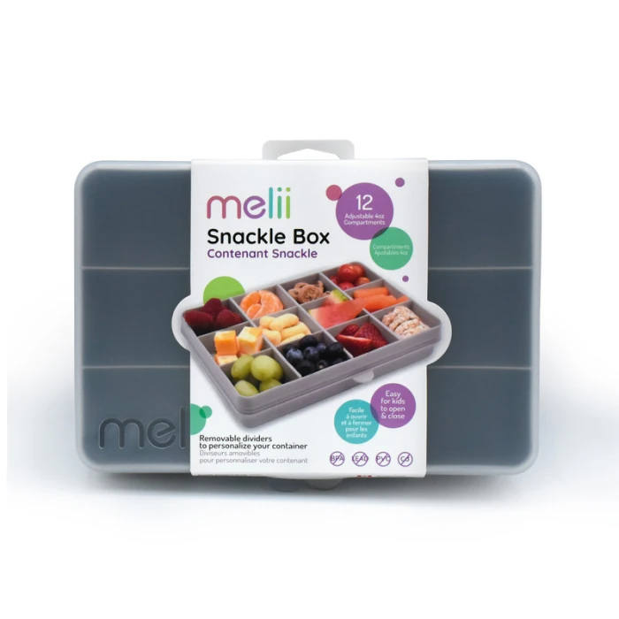 Melii Snackle Food Storage Container With Removable Divider Grey 4oz