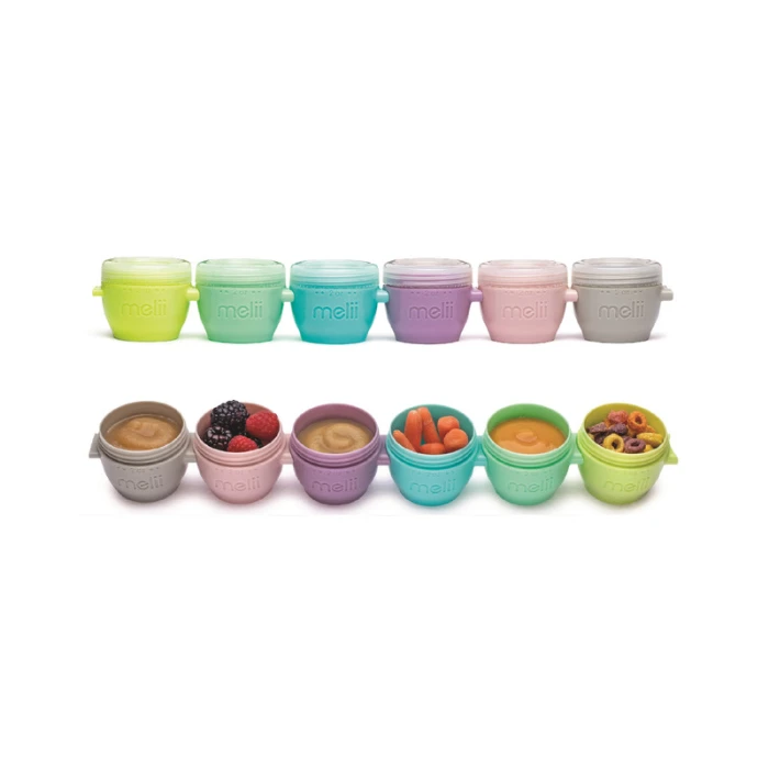 Melii Snap & Go Pods Baby Food Storage Container 2oz, 6 pcs