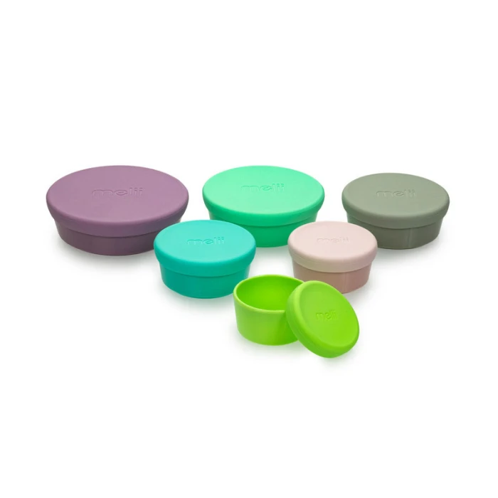 Melii Stacking & Nesting Food Containers With Silicone Lids 6 pcs