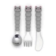 Melii Utensil Set - Purple Cat & Grey Bulldog (6 Pcs)