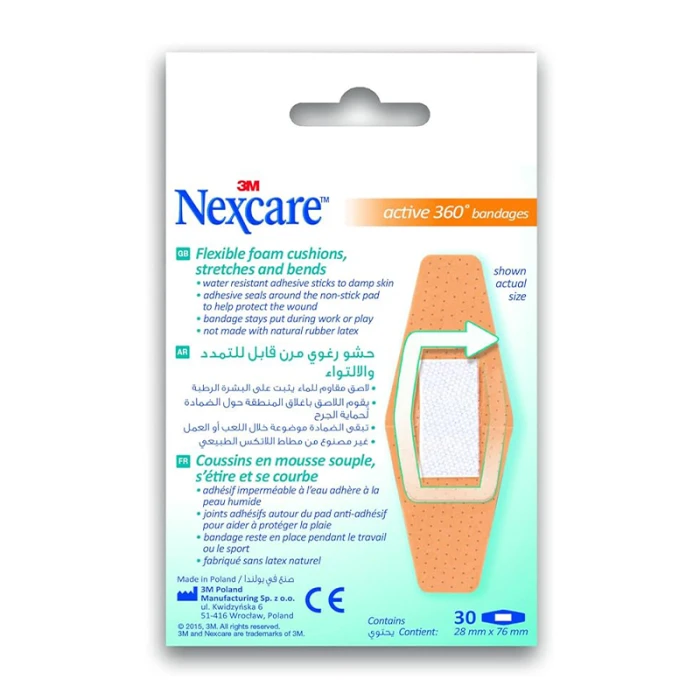 Nexcare Active 360 Bandages, 28mm X 76mm, 30/Pack