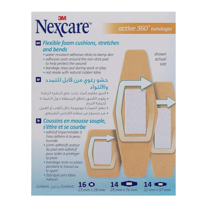Nexcare Active 360 Bandages, Assorted, 44/Pack