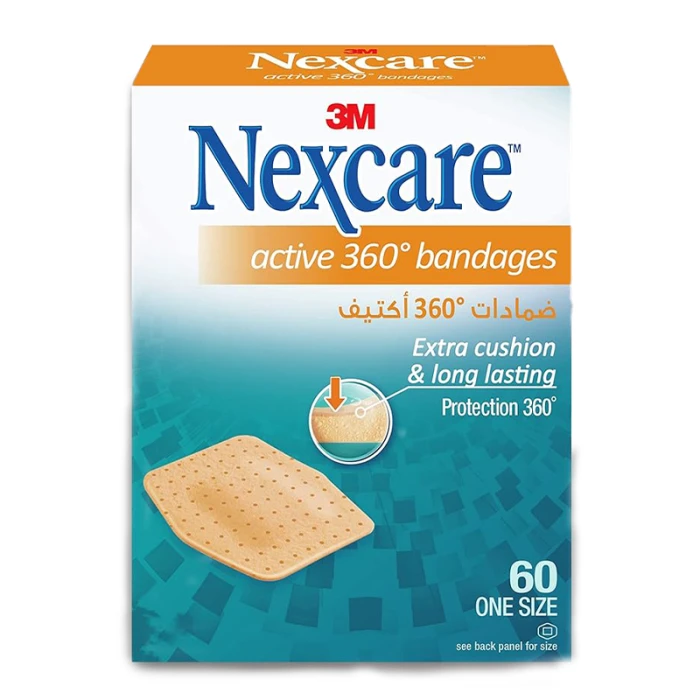 Nexcare Active Bandages, 23mm X 28mm, 60/Pack