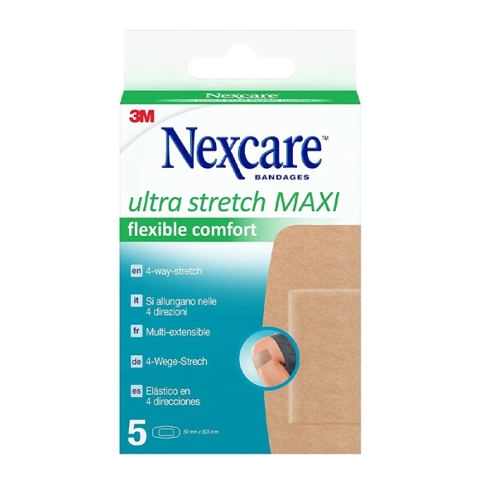 Nexcare Ultra Stretch Maxi Flexible Comfort Bandages, G, 50mm X 101mm, 10/Pack