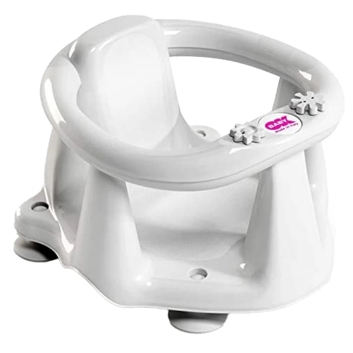 OKBaby Flipper Evolution Bath Seat With Slip-Free Rubber White