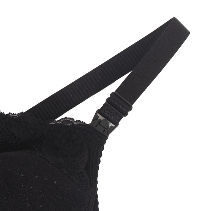Okus  Basic Cotton Maternity & Nursing Bra  Black  Medium