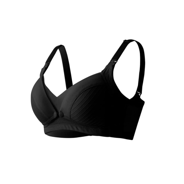 Okus  Comfy Cotton Maternity & Nursing Bra  Black  XX Large