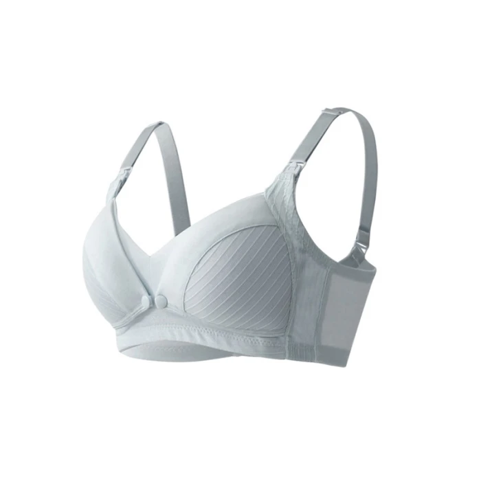 Okus  Comfy Cotton Maternity & Nursing Bra  Light Grey  Medium