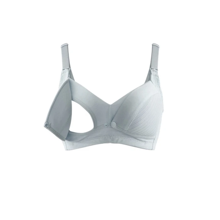 Okus  Comfy Cotton Maternity & Nursing Bra  Light Grey  Medium