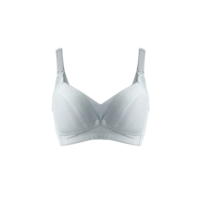 Okus  Comfy Cotton Maternity & Nursing Bra  Light Grey  Medium