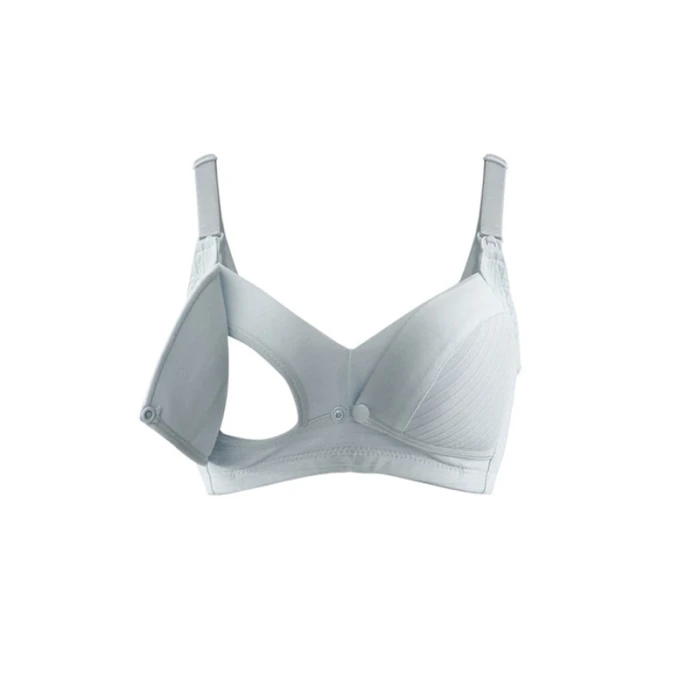 Okus  Comfy Cotton Maternity & Nursing Bra  Light Grey  X Large