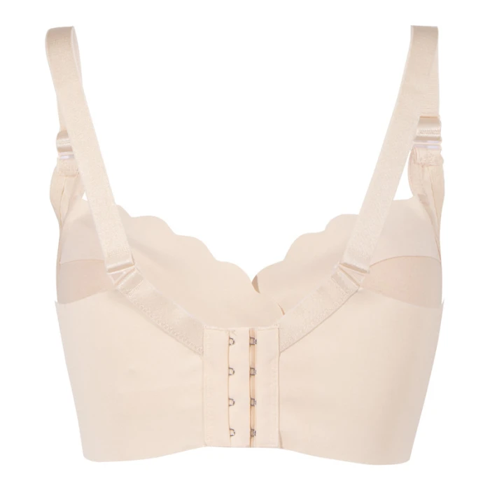Okus  Elegant Seamless Maternity & Nursing Bra  Beige  Small