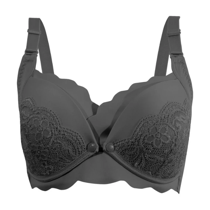 Okus  Elegant Seamless Maternity & Nursing Bra  Black  Medium