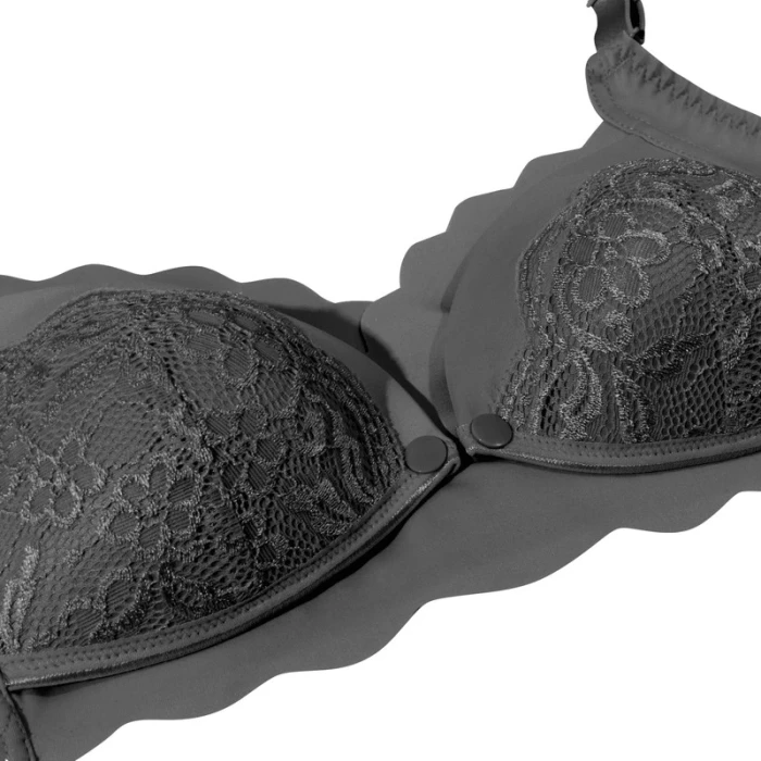 Okus  Elegant Seamless Maternity & Nursing Bra  Black  Medium