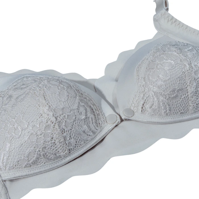 Okus  Elegant Seamless Maternity & Nursing Bra  Light Grey  Small