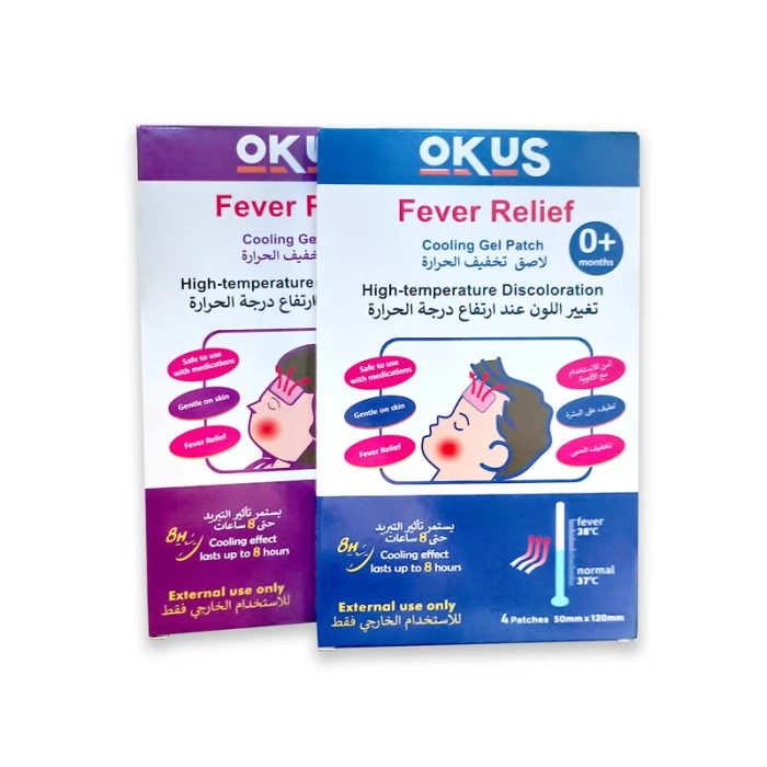 Okus  Fever Relief Cooling Gel Patch High Temperature Discoloration  Purple