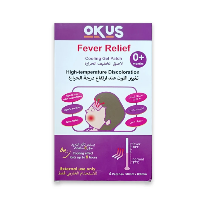 Okus  Fever Relief Cooling Gel Patch High Temperature Discoloration  Purple