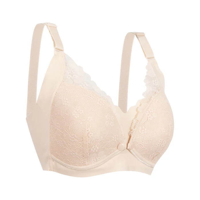 Okus  Pretty Lace Maternity & Nursing Bra  Beige  XX Large