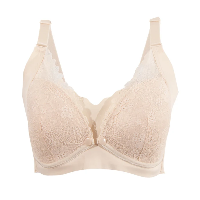 Okus  Pretty Lace Maternity & Nursing Bra  Beige  XX Large