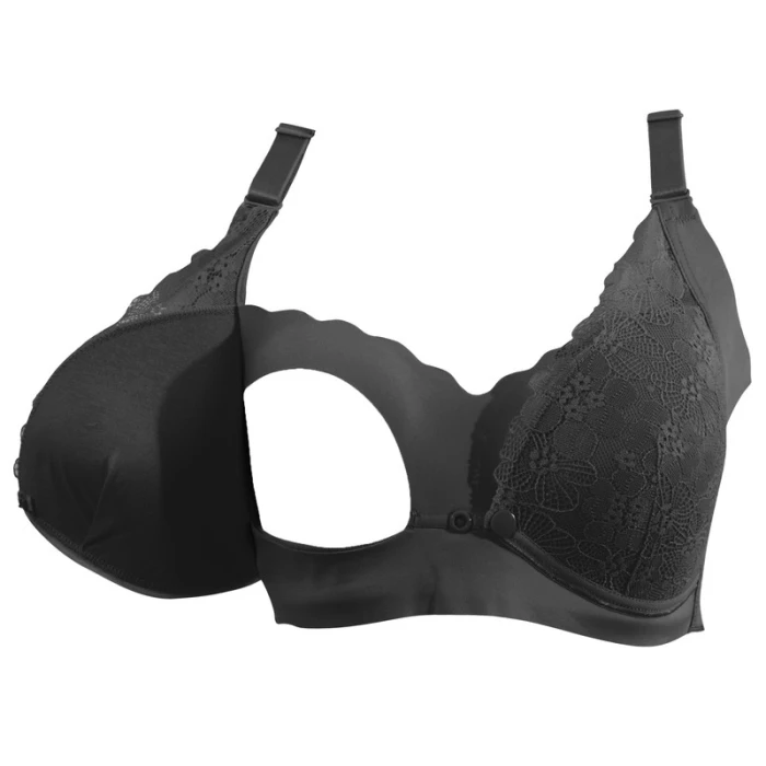 Okus  Pretty Lace Maternity & Nursing Bra  Black  X Large