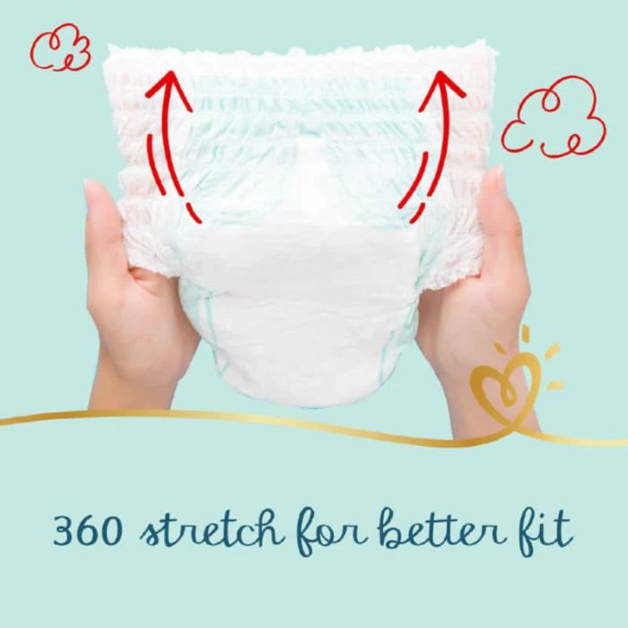 Pampers Premium Care Pants Diapers, Size 6, >16Kg, Easy On & Easy Off, The Softest Diaper And The Best Skin Protection With Stretchy Sides For Better Fit, 72 Baby Diapers