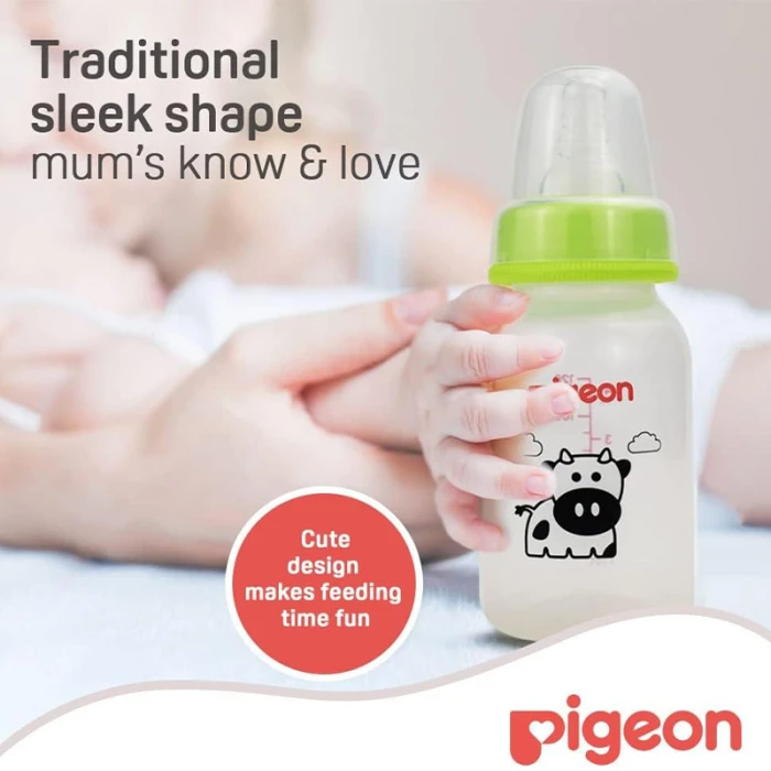 Pigeon Decorated Plastic Cow Bottle 120ml Animals