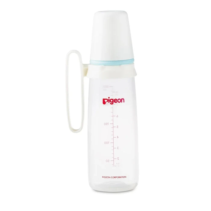 Pigeon Glass Feeding Blue Bottle With Handle 240ml