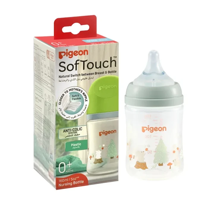 Pigeon Softtouch Wide Neck Decorated Bear Plastic Bottle 240ml