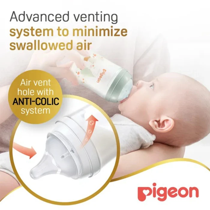 Pigeon Softtouch Wide Neck Decorated Rabbit Plastic Bottle 160ml