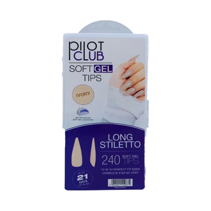 Pilot Club Long Stiletto Tips 240 Pcs - Ivory