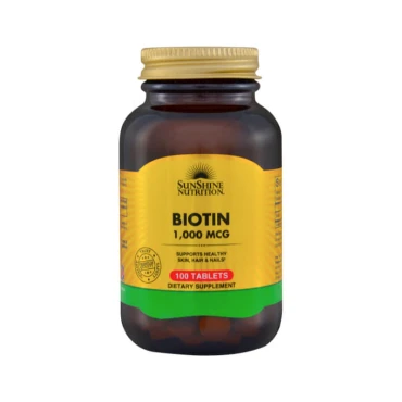 SUNSHINE NUTRITION Biotin 1000 Mcg 100 Tabs