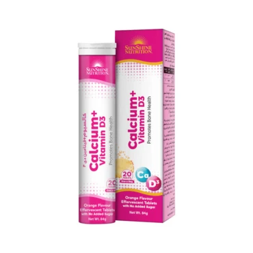 SUNSHINE NUTRITION Calcium + Vitamin D3 Effervescent 20 Tabs