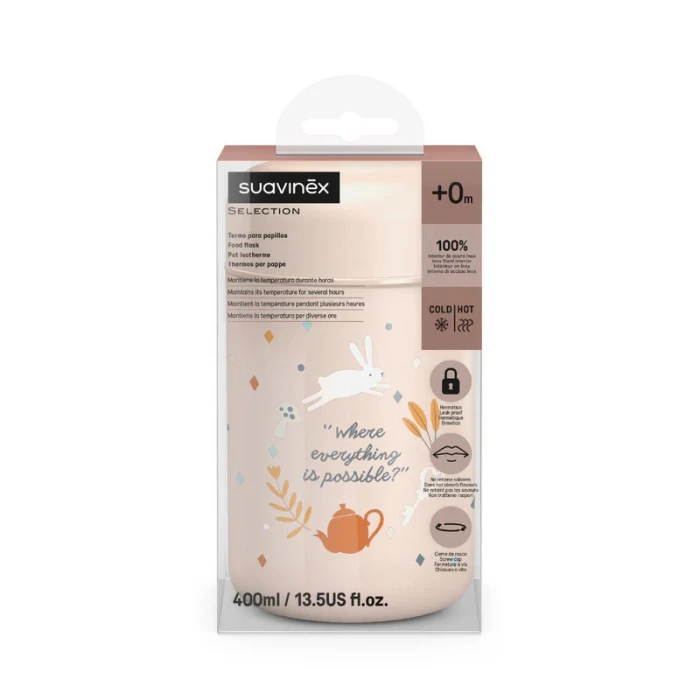 Suavinex Baby Food Thermos Flask 400ml Pink