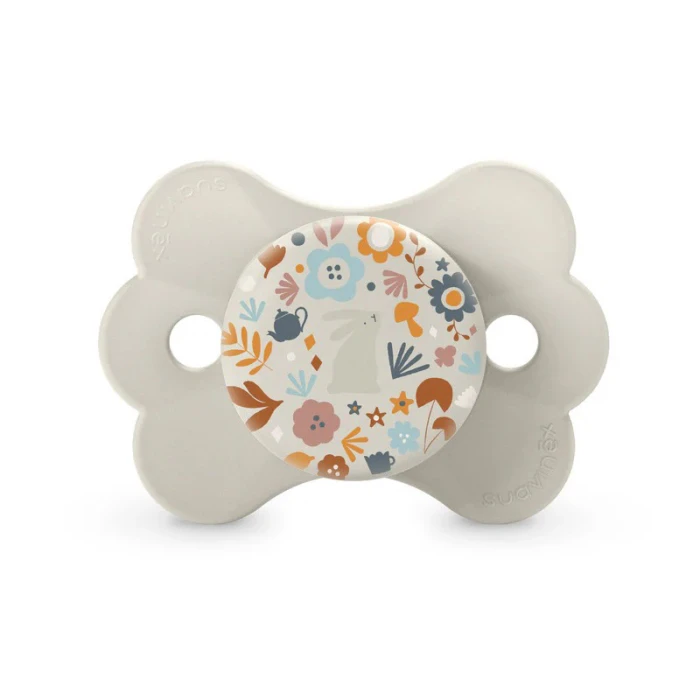 Suavinex SX Pro Ultra Soft Butterfly Shape Pacifier 0 to 6 Months Beige Flowers