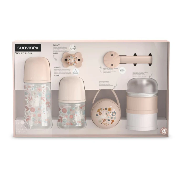 Suavinex Welcome Baby Feeding Gift Set of 5 Pink