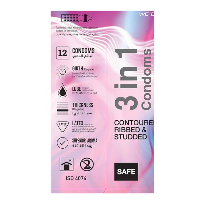 WOLAID 3 In 1 Condoms 12Pcs