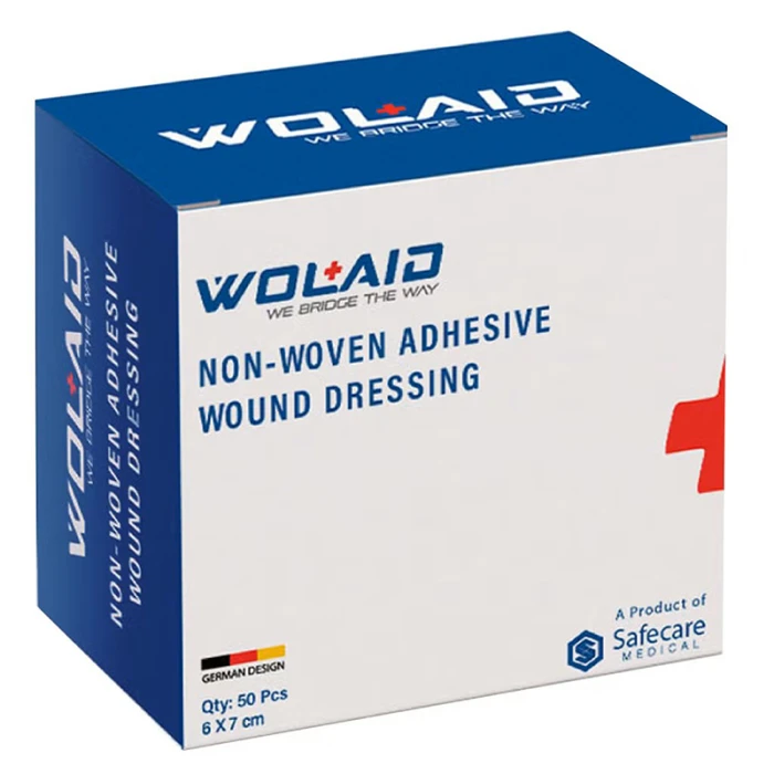 WOLAID Non Woven Adhesive Wound Dressing (6X7) 50Pcs