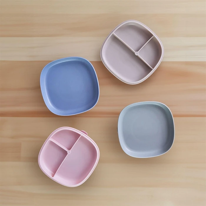 b.box 2 in 1 Suction Plate, Strong Suction Base, Removable Divider, Sage