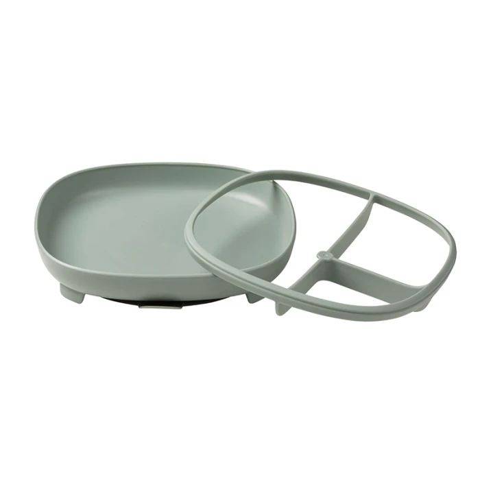 b.box 2 in 1 Suction Plate, Strong Suction Base, Removable Divider, Sage