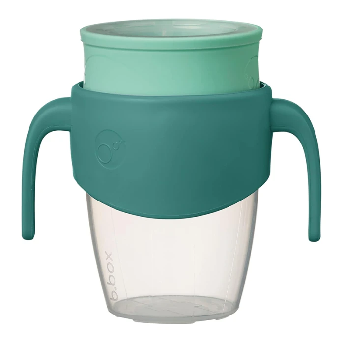 b.box 360 Cup with Silicone Drinking Rim, Emerald Forest Green 250ml