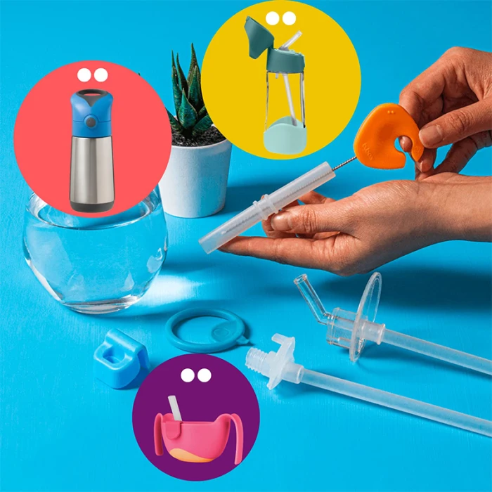 b.box Cleaning Brush Set, 5 Piece Straw & Bottle Brush Kit