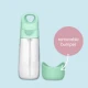 b.box Junior Drink Bottle, Spearmint, Flip Top Straw 450ml