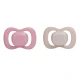 b.box Pacifier Silicone Twin Pack, Berry & Blush, Orthodontic