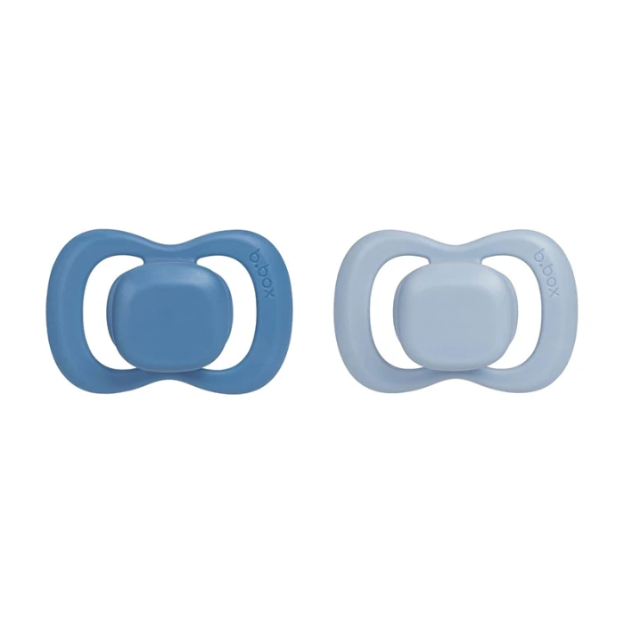b.box Pacifier Silicone Twin Pack, Ocean & Sky, Orthodontic