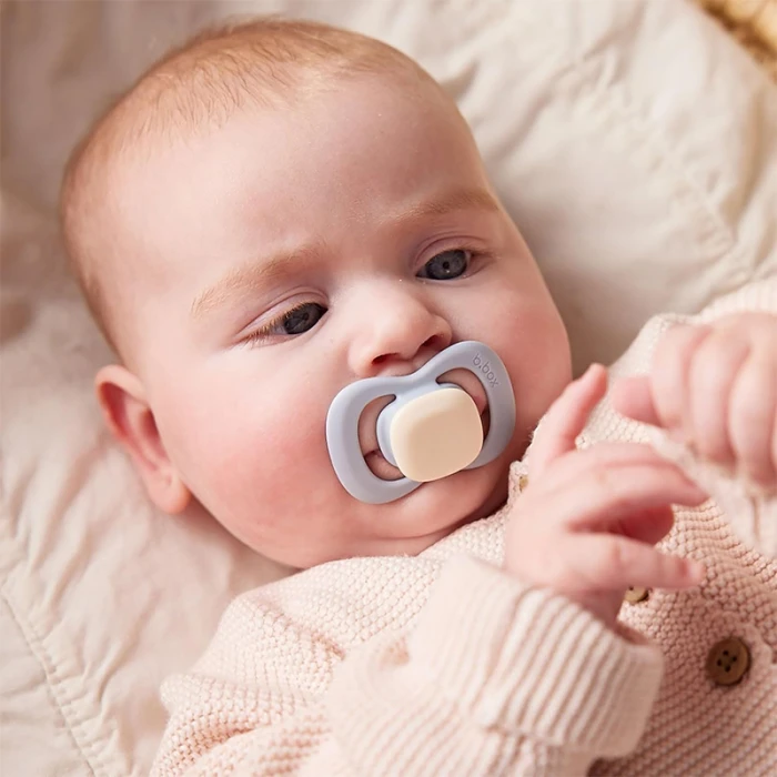 b.box Pacifier Silicone Twin Pack, Sage & Sky, Orthodontic