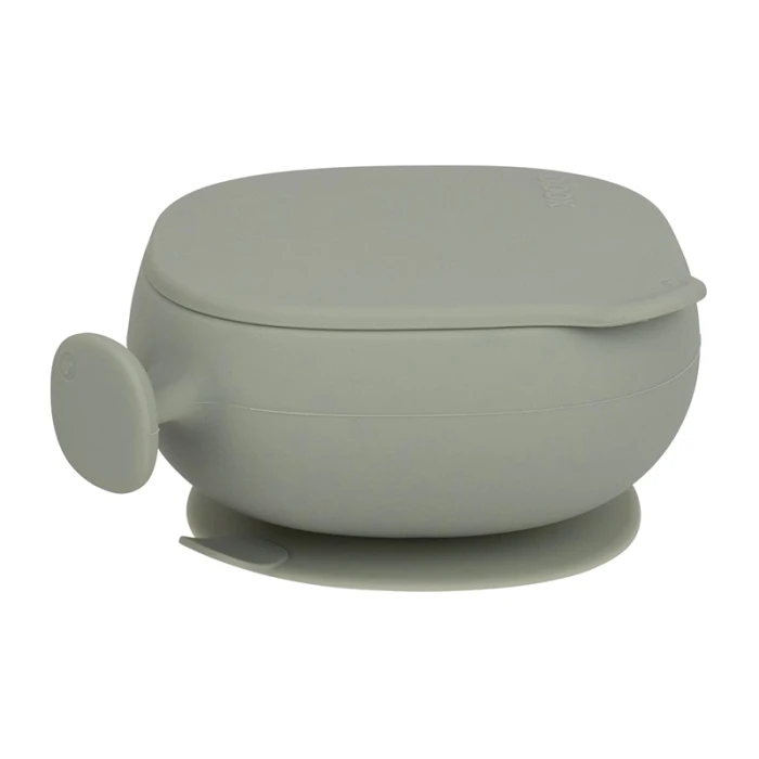 b.box Silicone Bowl with Lid, Microwave & Freezer Safe, Sage