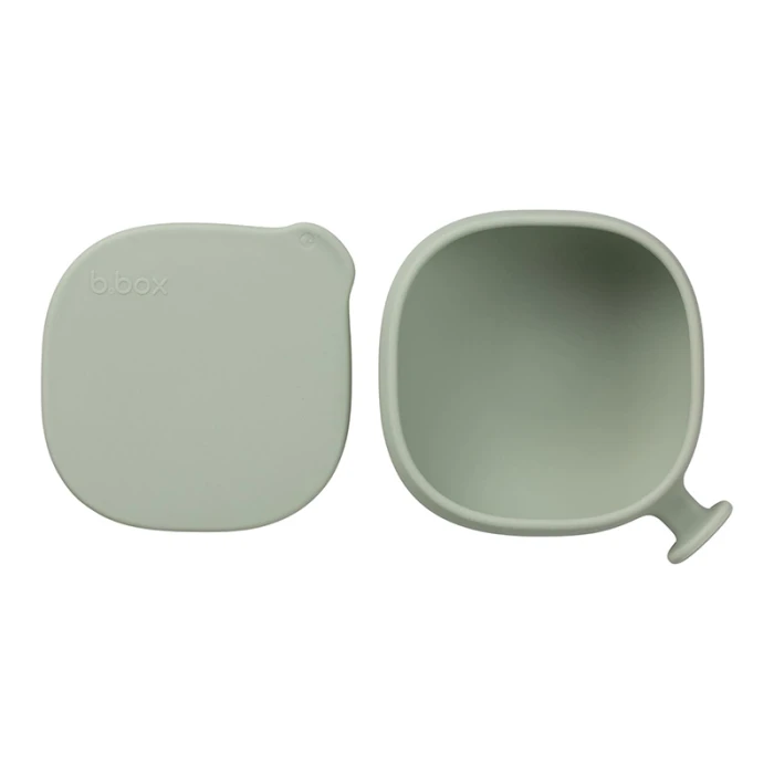 b.box Silicone Bowl with Lid, Microwave & Freezer Safe, Sage