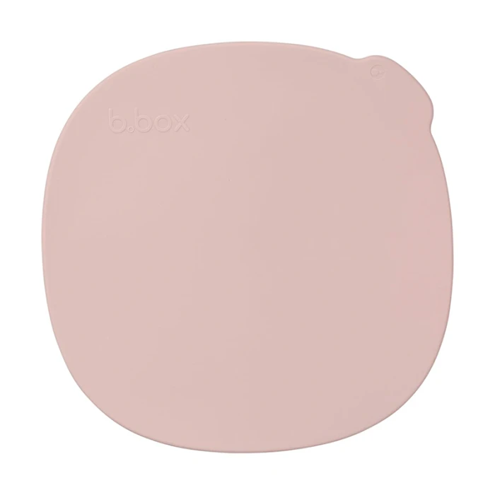 b.box Silicone Plate with Lid, Dishwasher & Microwave Safe, Blush