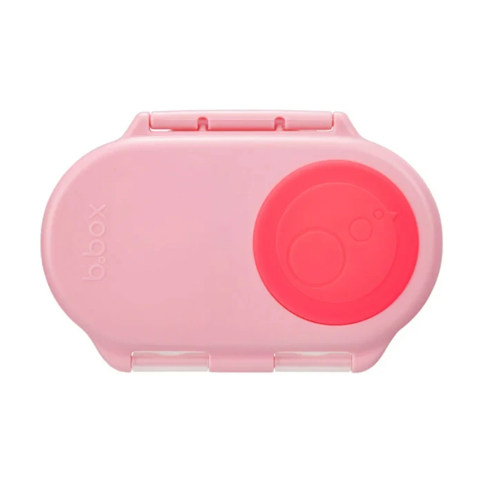 b.box Snackbox Mini Bento with 2 Leak Proof Compartments, Flamingo Fizz Pink
